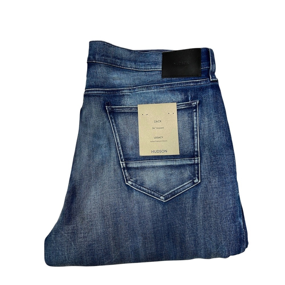Hudson Men's Zack Cotton Blend Blue Wash Western Legacy Skinny Jeans Sz 38x34